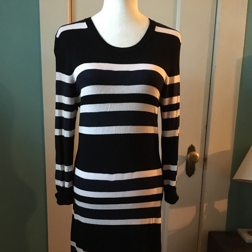 French Connection, sweater dress, sz 10,  stripe print